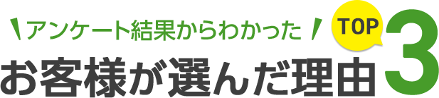 お客様が選んだ理由 TOP3