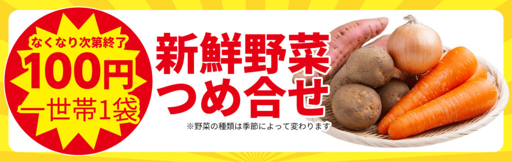 新鮮野菜つめ合せ販売!