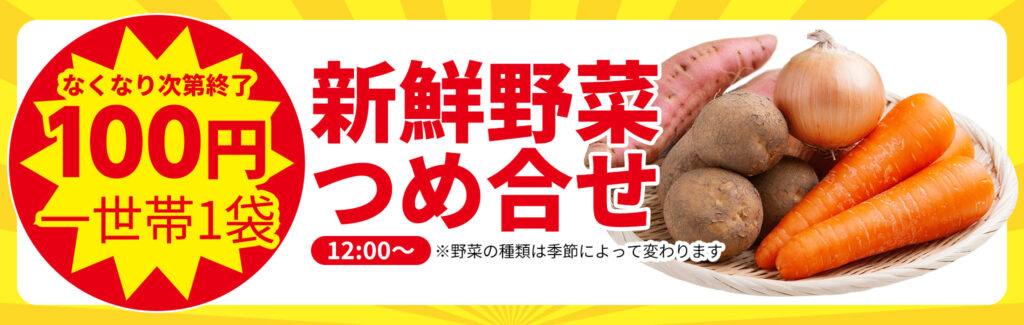 新鮮野菜つめ合せ販売！