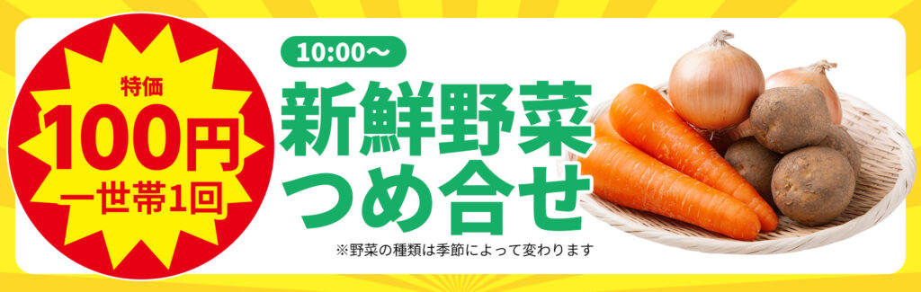 特価100円!新鮮野菜つめ合せ